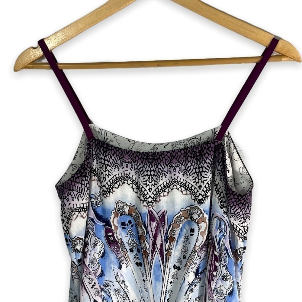 4 for $20 SALE! White House Black Market Printed Cami, Purple Paisley, Size XS - Picture 10 of 11